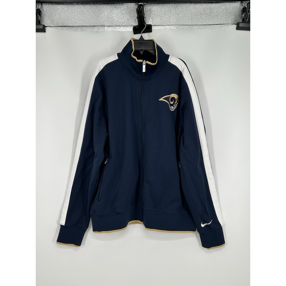 St Louis Rams Full Zip Up Nike On Field Jacket Embroidered‎ Graphic Mens Size XL